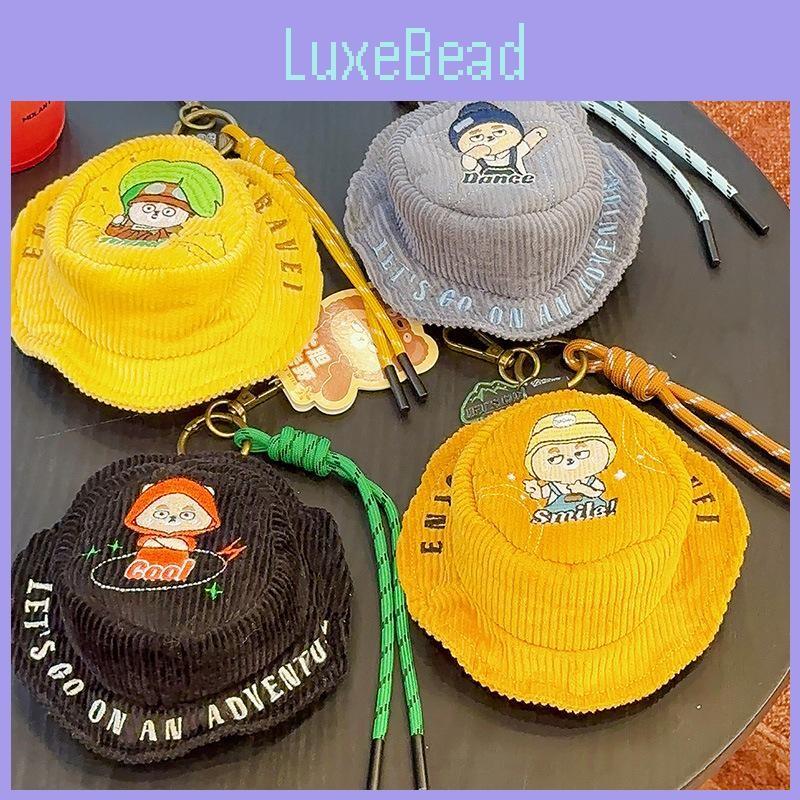 Goes Bear Bold Wild Series Corduroy Hat With Embroidered Coin Purse Keychain