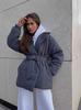 2024 Women's Winter Slimming Lapel Cotton Jacket - Thickened Solid Color Outerwear