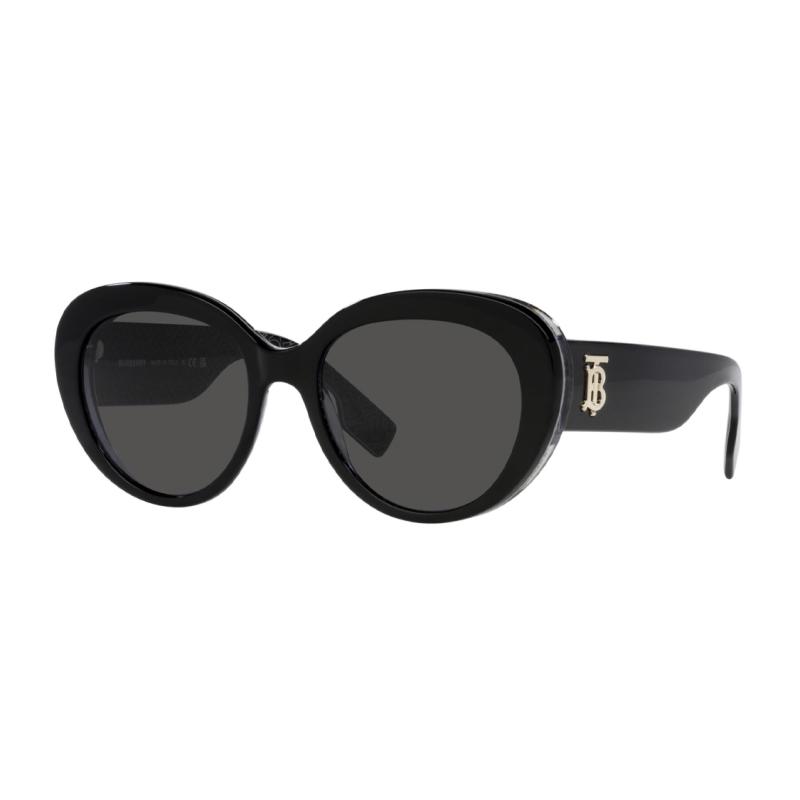 Burberry Temple Logo Acetate Cat Eye Sunglasses Women's Black