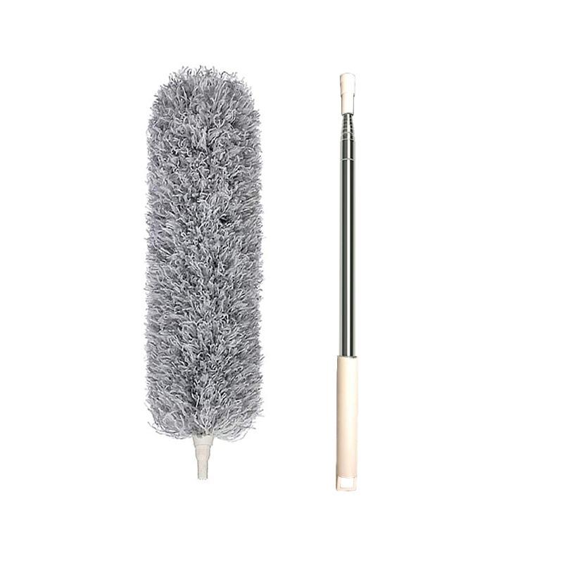 2.8m Long Telescopic Pole Electrostatic Dust Sweeping Artifact Bendable Feather Duster Household Handheld Cleaning Dust Duster
