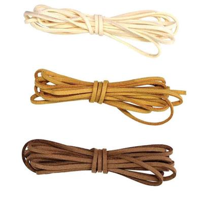 MégaCréa DIY - Flat Suede Shoelace Ecru Ochre Light Brown 3 Mm X 2 M
