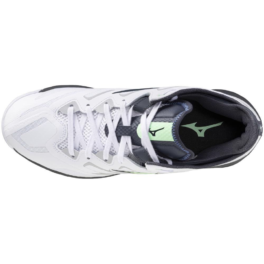 Mizuno Table Tennis Shoes Wave Medal NEO Stability Cushioning Resilience Indoor Gymnasium White X Green X Dark Gray Cm 2E 25.0