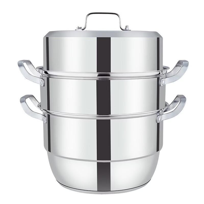 DELUMAN 28cm 3-Layer 304 Stainless Steel Steamer Pot