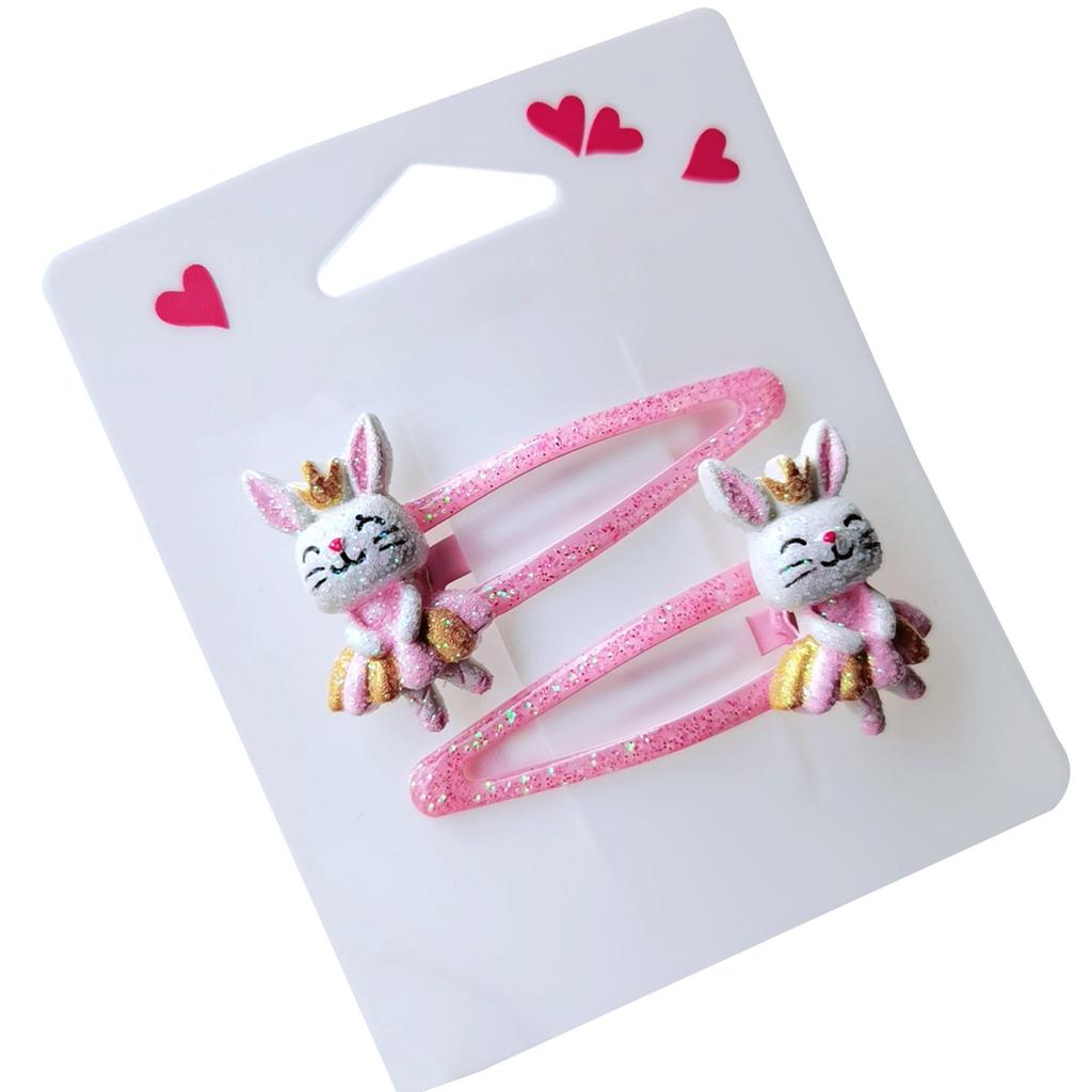 1pair Glitter Hair Clips Cartoon Pattern Hair Barrettes Children Hairpin Hair Accessories for Kids Birthday Party