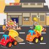 Friction Powered Cars Push and Go Trucks Construction Vehicles Toys Set of Tractor Bulldozer Dump Truck Cement Mixer for Baby Toddlers Infants Boys Gi
