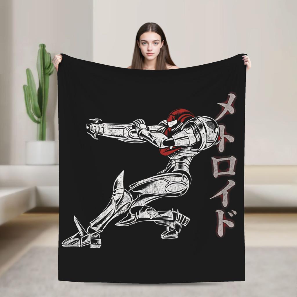 Metroids Hero Game Blankets Flannel Vintage Breathable Throw Blanket for Bed Sofa Winter