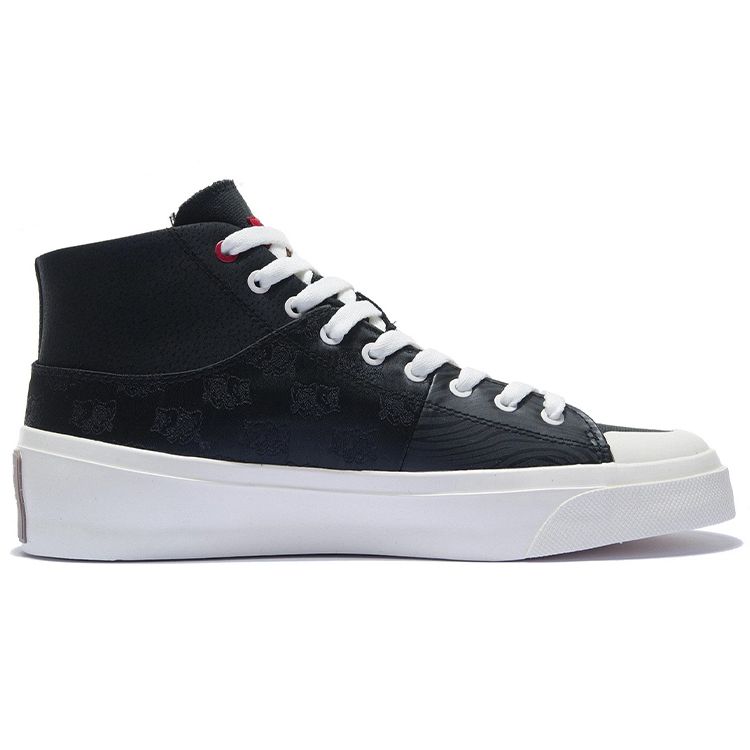 Li-Ning Vulc Hi Comfortable Versatile Wear-Resistant Lightweight High-Top Skate Shoes Men Sneakers Black AGCS009-2