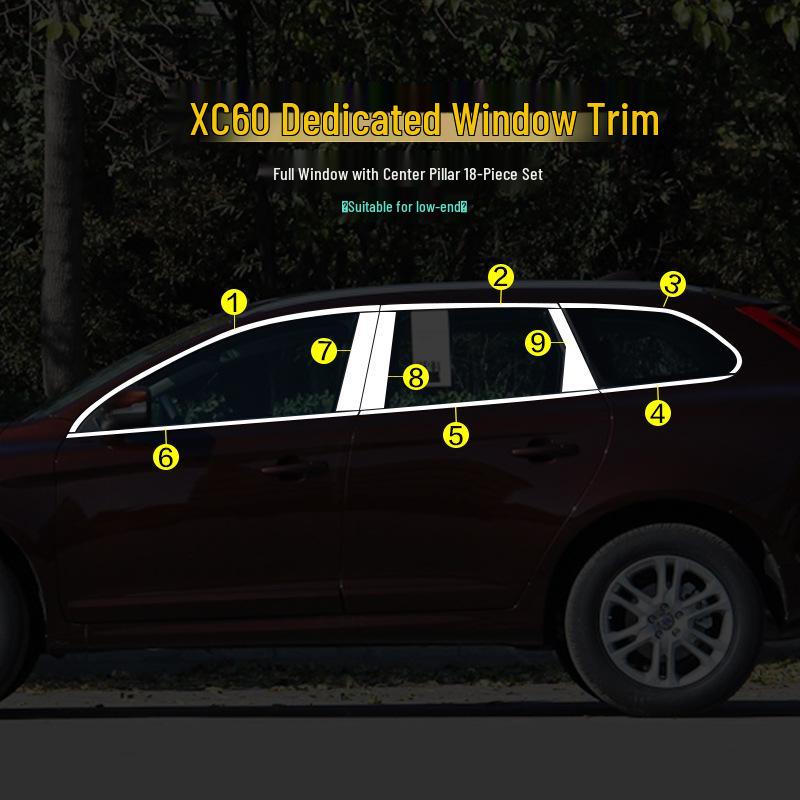 Volvo S60L/XC60/V40 Stainless Steel Window Trim & Decorative Strip