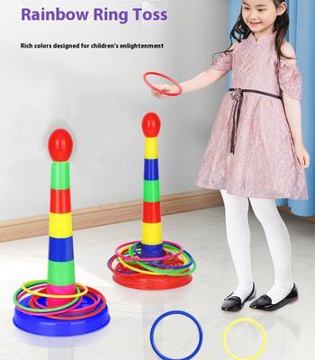 Gökkuşağı Kule Halkası Çocuk Oyuncakları Dış Mekan Atma Oyunu İstifleme Oyunu Spor Halkası Demir Halka Ebeveyn Çocuk Etkileşimi