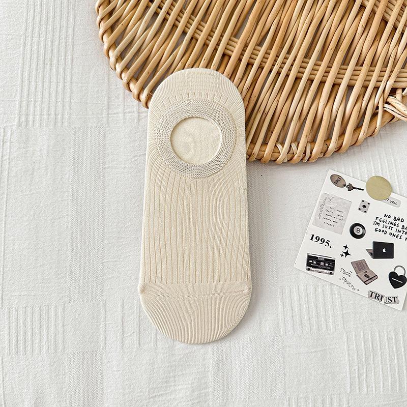 

Женские летние тонкие невидимые нескользящие носки-лодочки, не спадающие, из ледяного шелка, с антибактериальным дезодорирующим эффектом 1 pair телесный