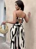 Summer 2026 Women's Printed Strapless Backless Top and Wide-Leg Pants Set