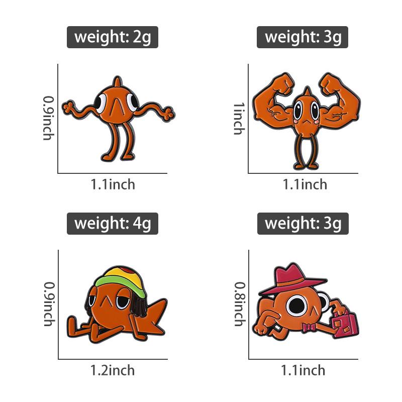 Niedliche Goldfisch-Cartoon-Emaille-Pins, personalisierte Steve-der-Fisch-Broschen, Anstecknadeln, Kleidung, Tierschmuck, Geschenk für Freunde