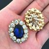 Engood 50Pcs Retro Drop Oval Rhinestone Buckles Sewing Trim & Embellishments Craft Button Wedding DIY Hair Accessories