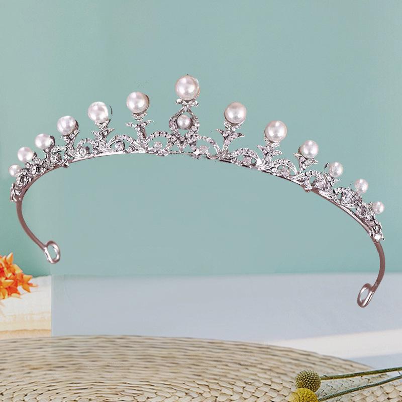 New Bridal Jewelry Pearl Crown Tiara Wedding Dress Tiara Princess Crown Headband Hair Accessories