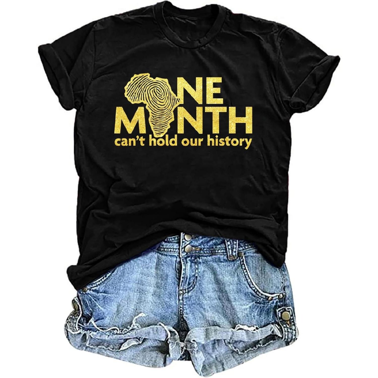Футболки к Месяцу черной истории для женщин, футболка к Месяцу черной истории, топы с коротким рукавом афроамериканской культуры S