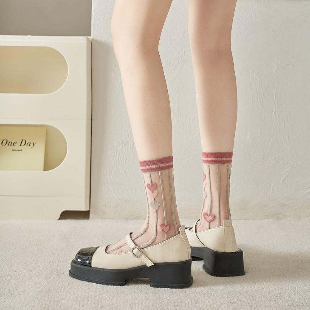 Breathable Crystal Silk Socks Ultra-thin Lace Socks Fashion Long Socks  Summer