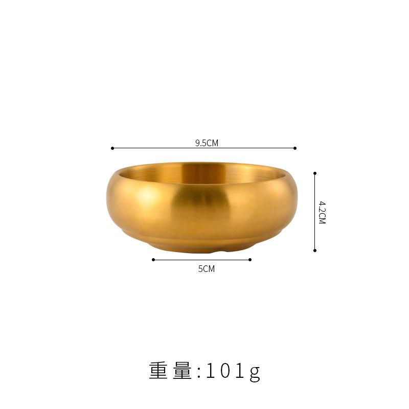 Korean version of 304 stainless steel creative bowl-shaped double-layer thickened restaurant sauce insulation rice soup bowl