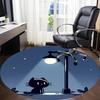 1pc Night Cat Office Round Area Rug, Indoor Mat Suitable For Office, Under Office Chairs Bedroom Living Room Home Decor, Room Deco 078