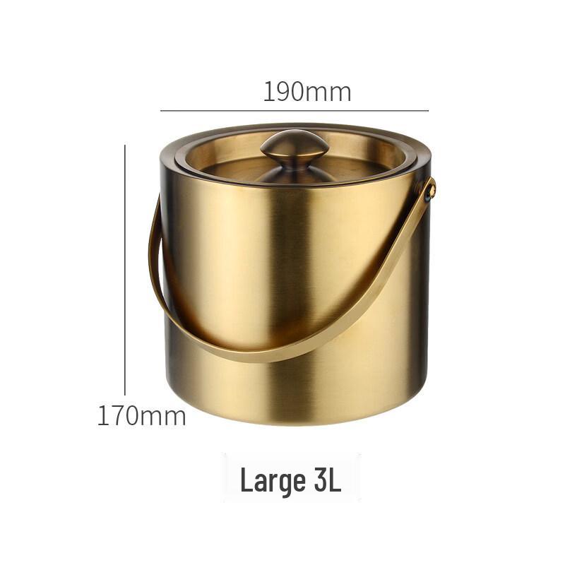 

ZISIZ Double-Layer Stainless Steel Ice Bucket