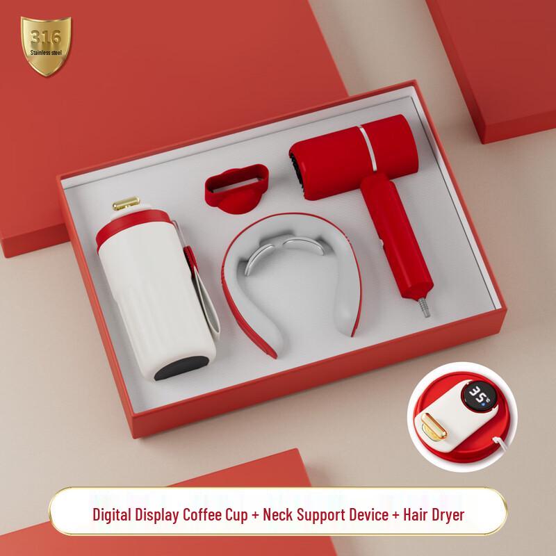 Corporate Gift Set Coffee Cup + Hair Dryer + Neck Massager