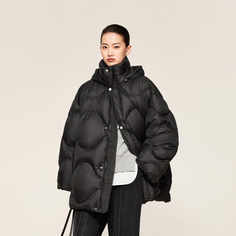 

ПУХОВИК ЗИМНИЙ 2024 С КАПЮШОНОМ СВОБОДНОГО КРОЯ XS