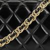 Chanel Classic Flap CF 23A Vintage Handle Diamond Quilted Polished Lambskin Embossed Buckle Leather Chain Women's Regular Shoulder Crossbody Bag Black