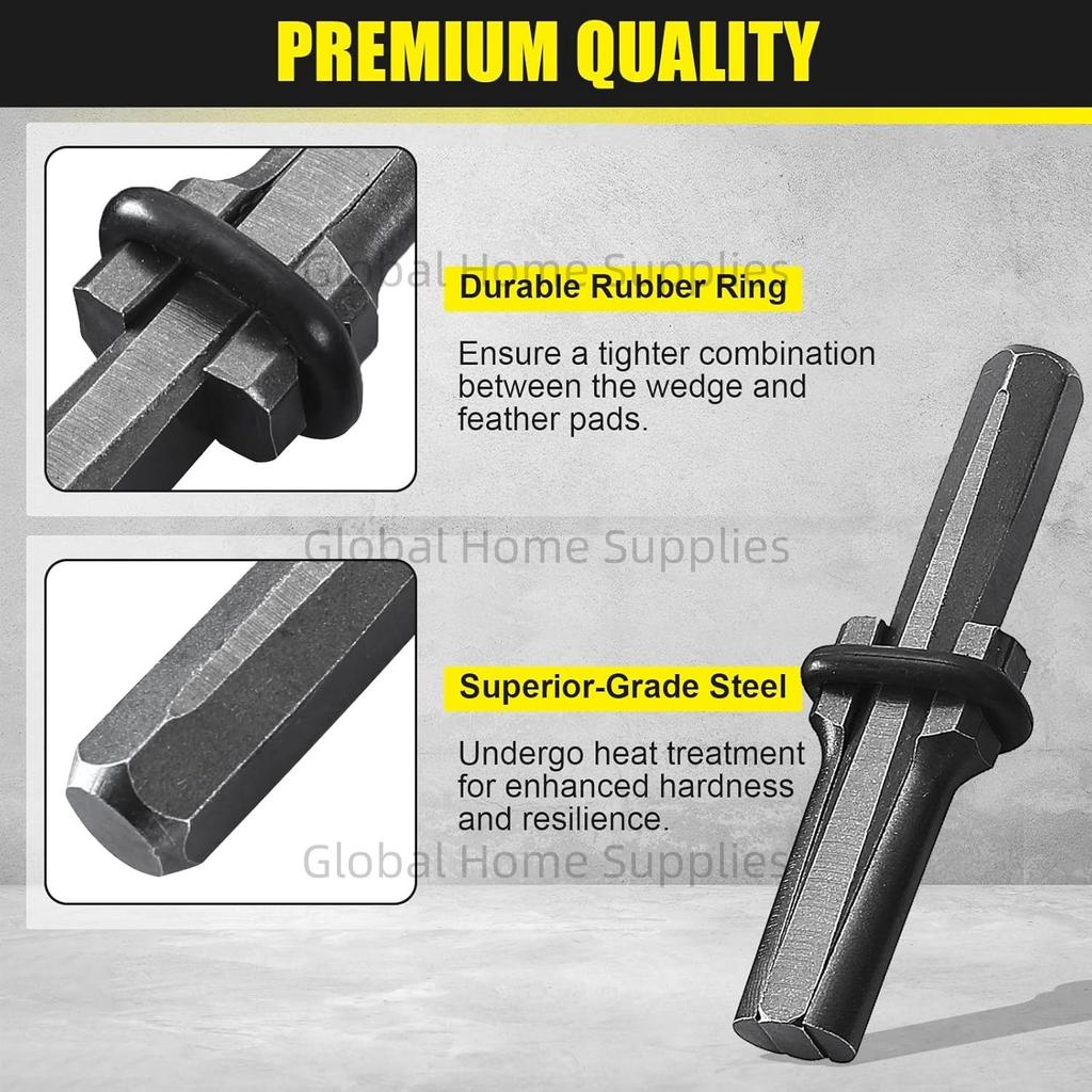 5/8 Inch (16mm) 5PCS Plug Wedges and Feather Shims Concrete Rock Stone Splitter Hand Tools