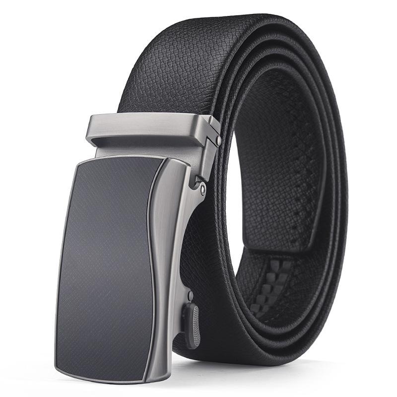 Men'S Belt, Two-Layer Cowhide Alloy Automatic Buckle Business Belt
