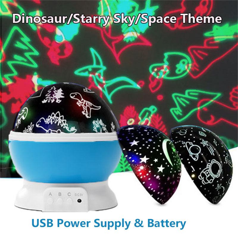High-definition Starry Sky Projector Light Dinosaur/starry Sky/space-themed Dreamy Ambient Light Christmas Gift Dual Power Supply: Battery and USB