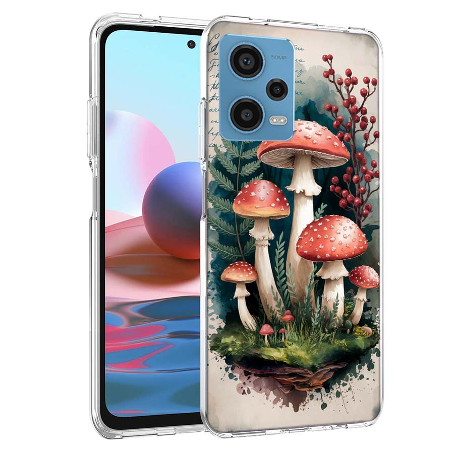 Colorful Mushroom Phone Case For Redmi Note 13 12 14 15 Pro Plus 13R 11 11T 11E 11S 10 Pro 10S 9 9S Cover Cell Clear TPU Capa Ca
