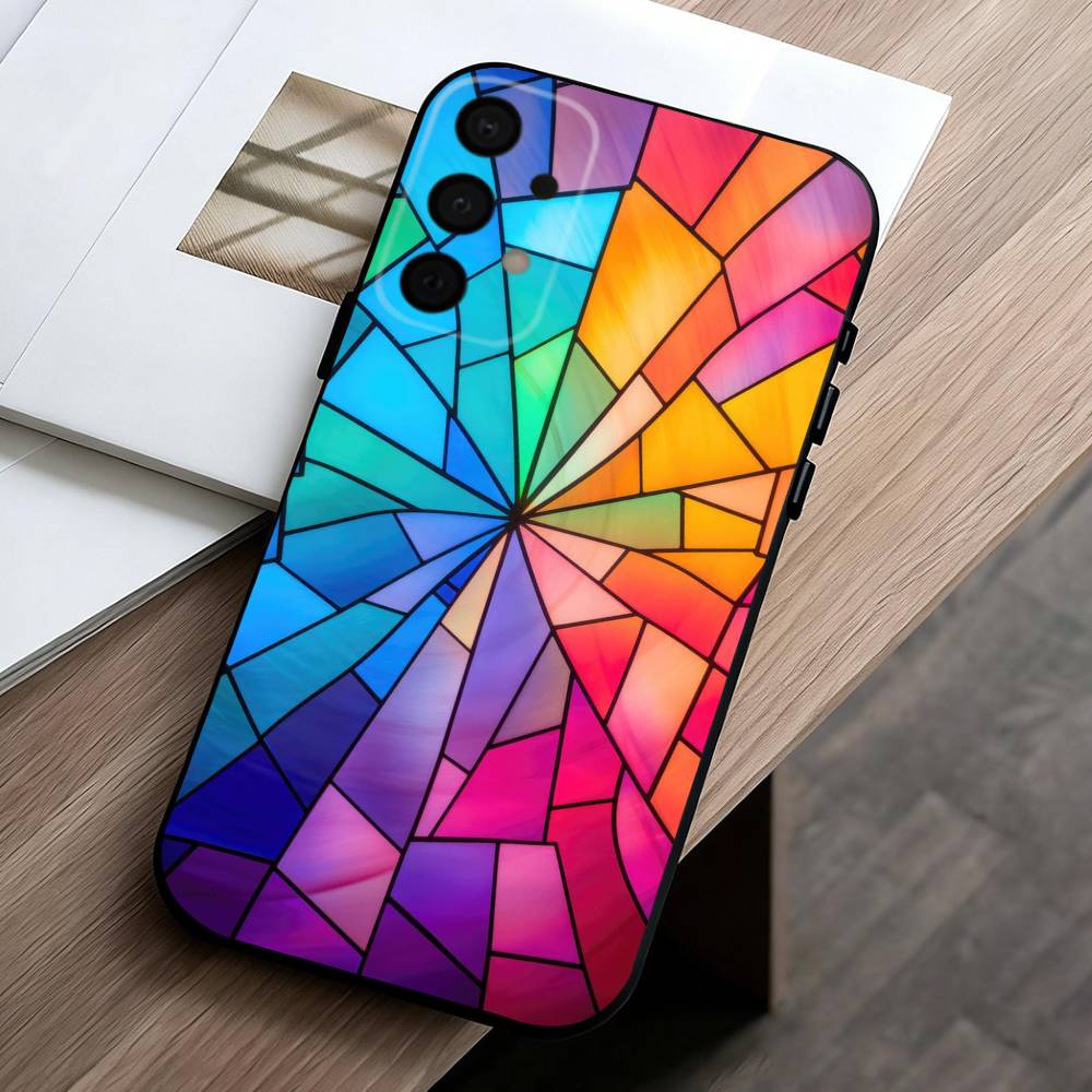 C-Colorful-L G-Glass-S Phone Case For Samsung Galaxy A73,A72,A71,A70,A53,A52,A51,Others Soft Black Cover