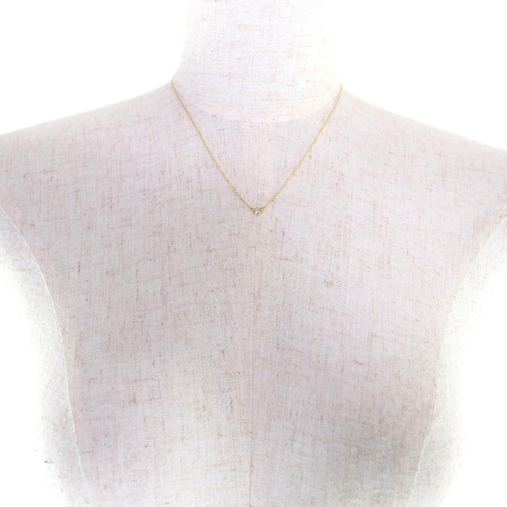 Great TIFFANY&Co. Necklace By the yard Current product 0.08ct 1P diamond AU750 Used