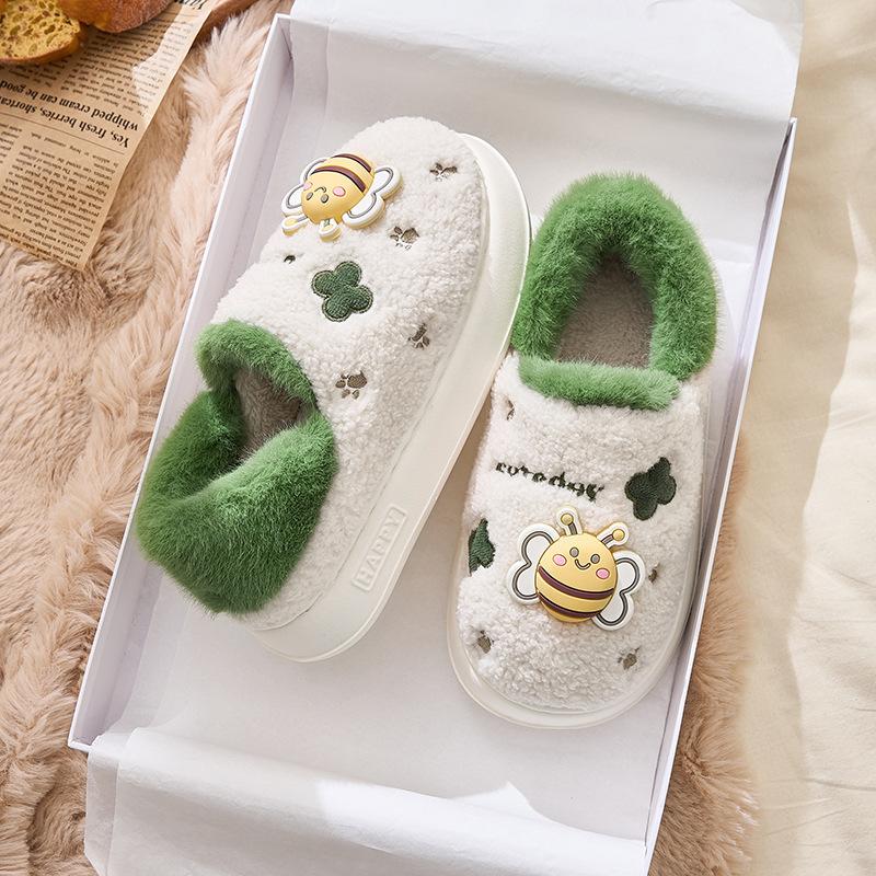 

Плюшевые хлопковые туфли осень и зима плюшевые теплые домашние нескользящие утолщенные для улицы 2025 новые хлопковые туфли зима 44-45 [Suitable for 43-44]