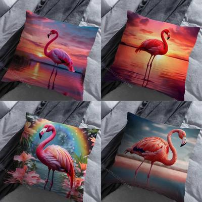Süßes Tier Flamingo Verschiedene Größen Quadratische Kissenhülle Für Auto Haus Schlafzimmer Dekor Geburtstag Geschenk