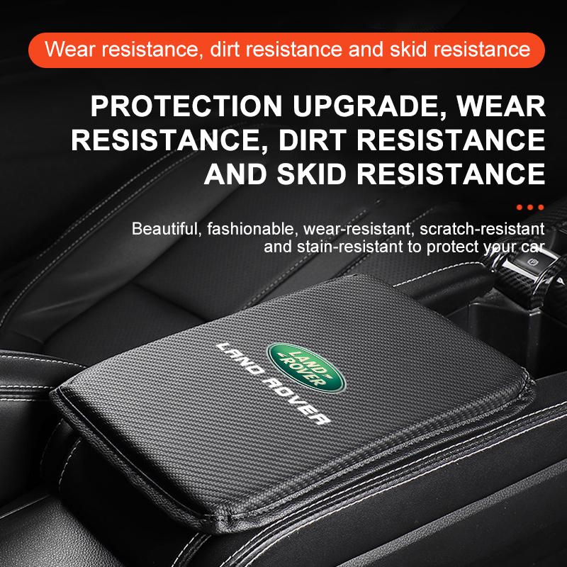 Carbon Fiber Leather Car Console Box Pad Car Armrest Cushion Cover for Land Rover Range Rover Defender Freelander Discovery 1 2 Evoque Rover L322 L405