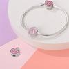 100% Copper Metal 26 Letter Shiny Princess Pink Series Charm Bead Components Bead Components Compatible With Authentic Original Bracelets Do It