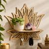 Hollowed Out Flower Wall Shelf Wall-Mounted Display Shelf Decorative Wall Bracket  Living Room