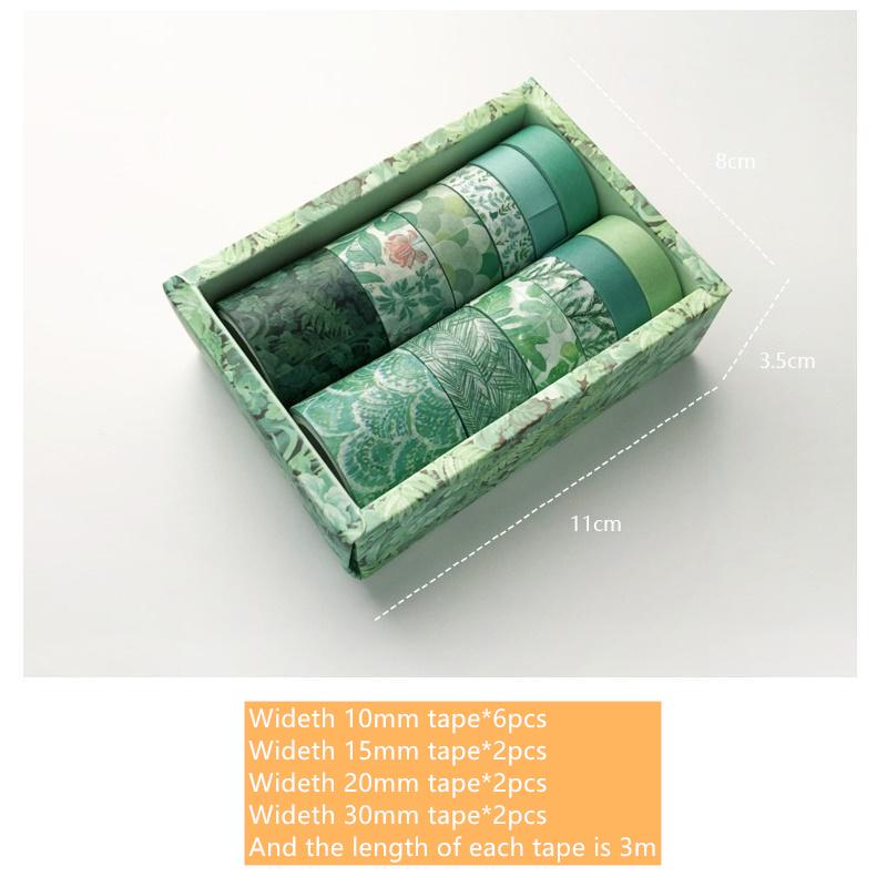 12pcs Vintage INS Paper Washi Tape Set Leaf Flower Adhesive Masking Tapes Sticker Home Decoration A6588