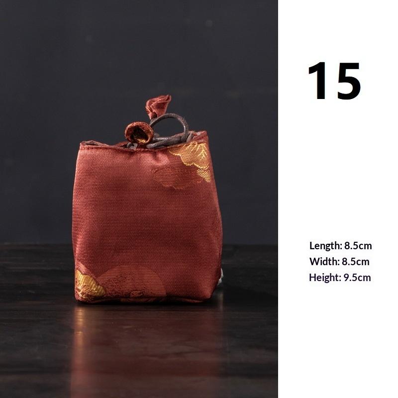 Tea Set Storage Bag Chinese Style Thickened Multi-Functional Teapot Cloth Pouch Protective Portable for Holiday Trips