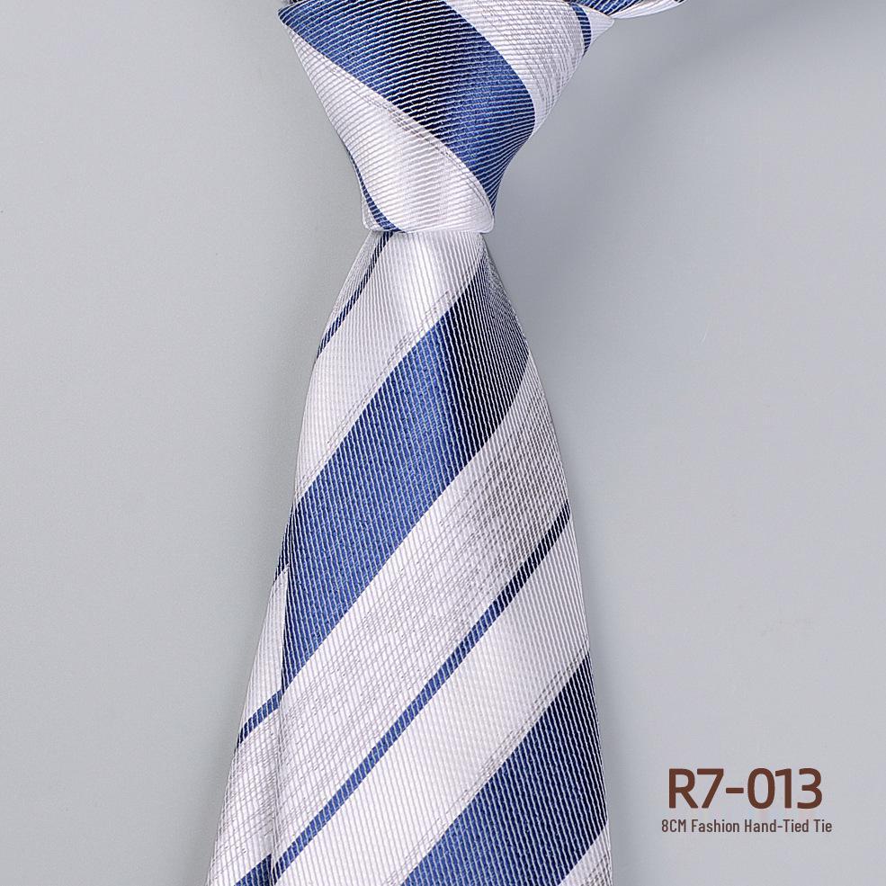 Versatile Retro Striped Tie for Men - Hand-Knotted British Korean Style In Brown, Green, and Blue for Business and Formal Wear.
