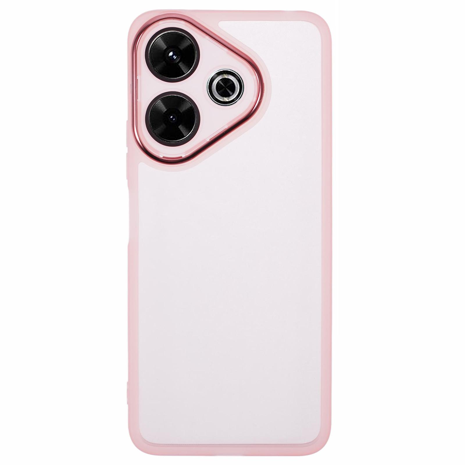 

DKSM Series For Xiaomi Redmi 13 5G/13 4G Case Electroplated Camera Frame TPU Phone Cover Transparent Pink