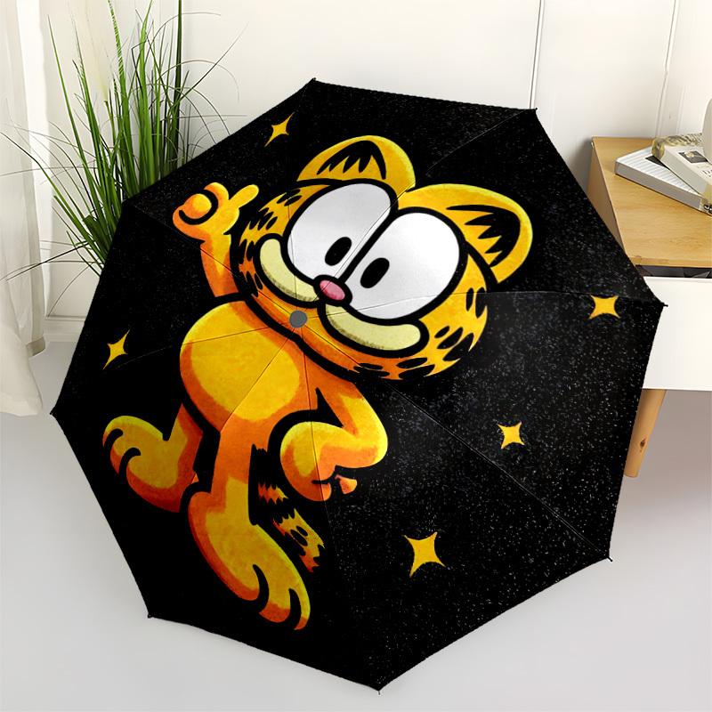 1pc Garfield Automatic Umbrella Durable Iron Frame & Plastic Handle, Gift for Men & Women, Sturdy Construction yy250902023