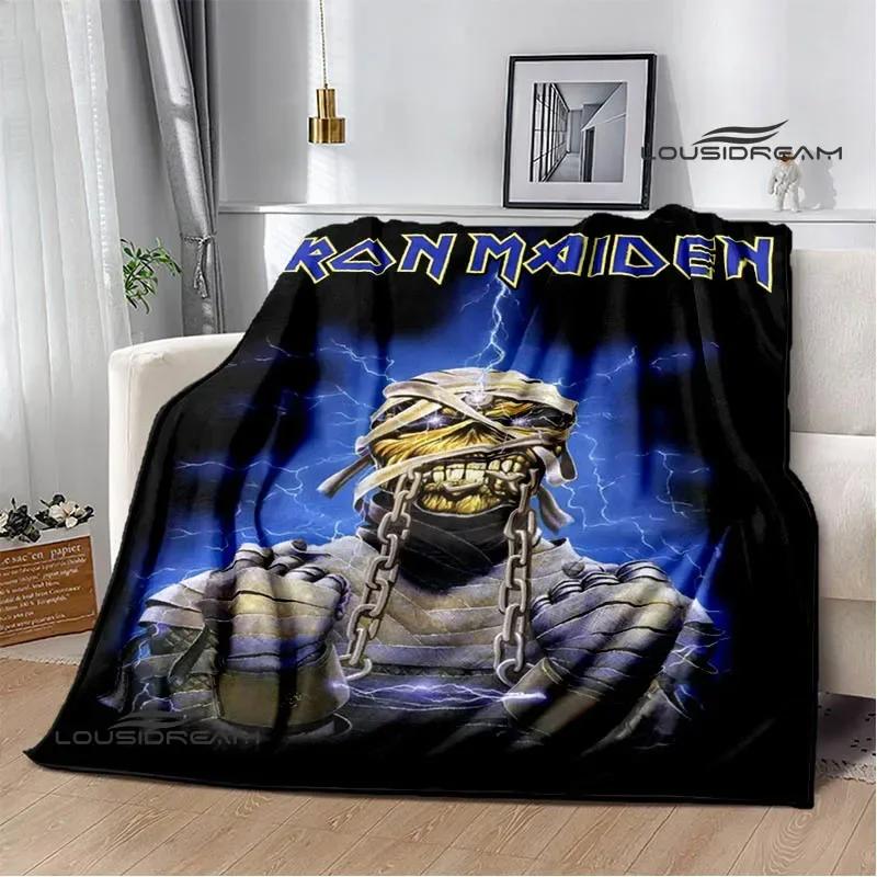 Rock Band I-Iron M-Maiden Printed Blanket Kids Warm Blankets Flannel Soft and Comfortable Blanket Bed Linings Birthday Gift