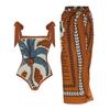 New One-piece Swimsuit Multi-color Printed Hip-wrapped Gauze Skirt Anti-light Two-piece Sunscreen Swimsuit