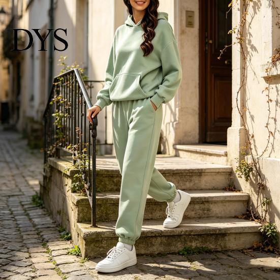 Gym Workout Clothing Women's Two Piece Tracksuit Set, Long Sleeve Hoodie & High Waisted Soft Set Joggers Sweatpants, Casual Sportswear Matching Outfit