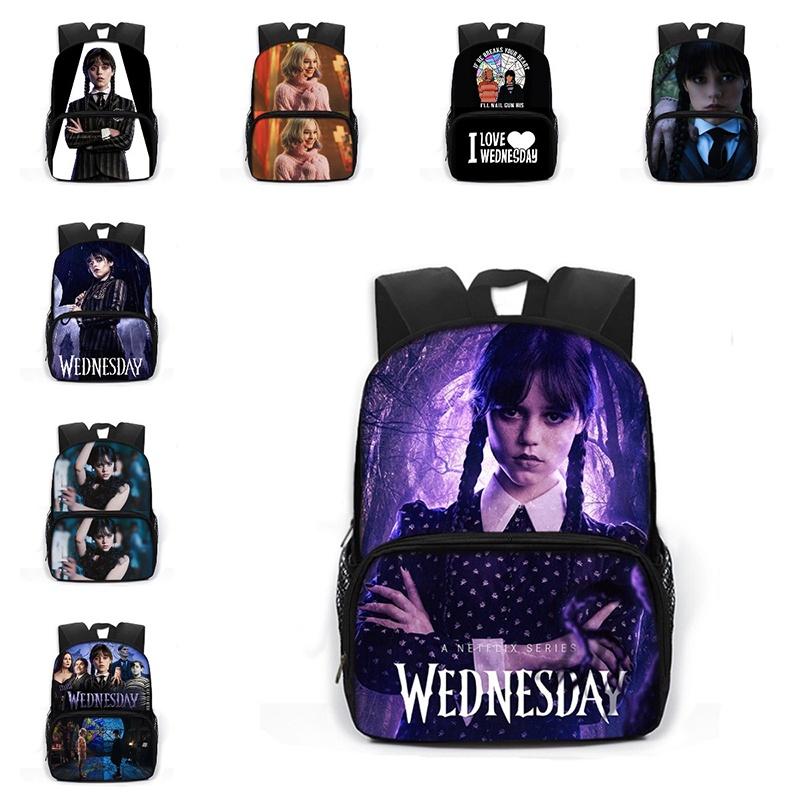 Wednesday The Adams Family Backpack – Large Capacity Schoolbag Travel Bag Kid Gift