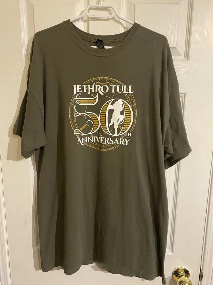 Jethro Tull группа 50-летие зеленая футболка унисекс S-5XL B209 Унисекс футболка XL