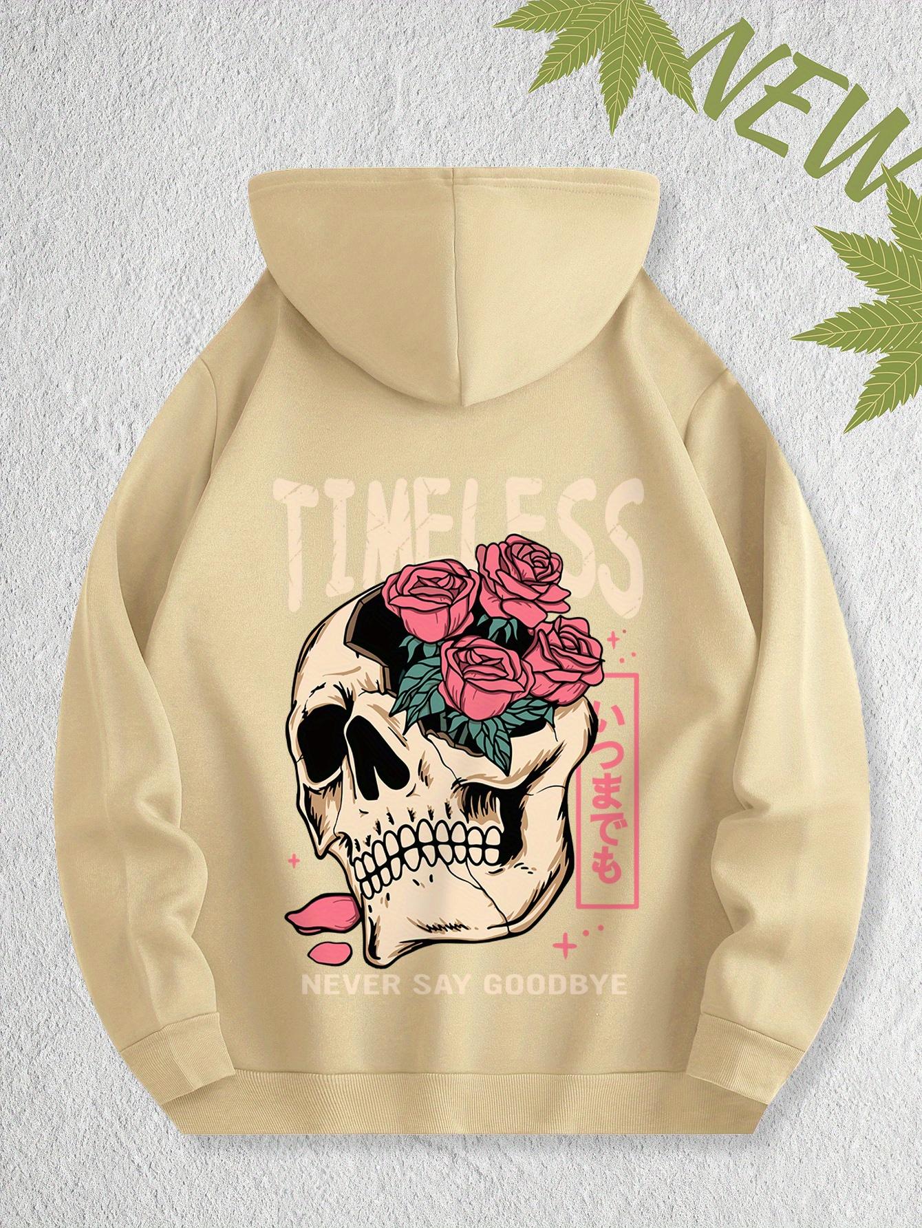 

The 2025 autumn new men s casual hooded shirt features a retro print of skull and rose patterns on eco-friendly fabric 3XL