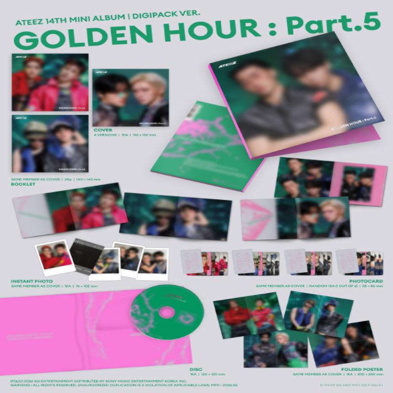 ATEEZ 14-й мини-альбом [GOLDEN HOUR : Часть 5][DIGIPACK UNIT VER.-4 НАБОРА],[DIGIPACK VER.-8 НАБОРОВ] [DIGIPACK UNIT VER.][4 SET]