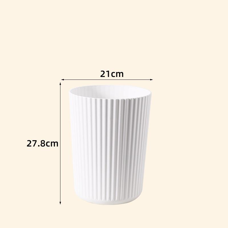 Trash Can Plastic Wastebasket Round Garbage Container Bin for Bathroom Kitchen Bedroom Home Office College Dorm
